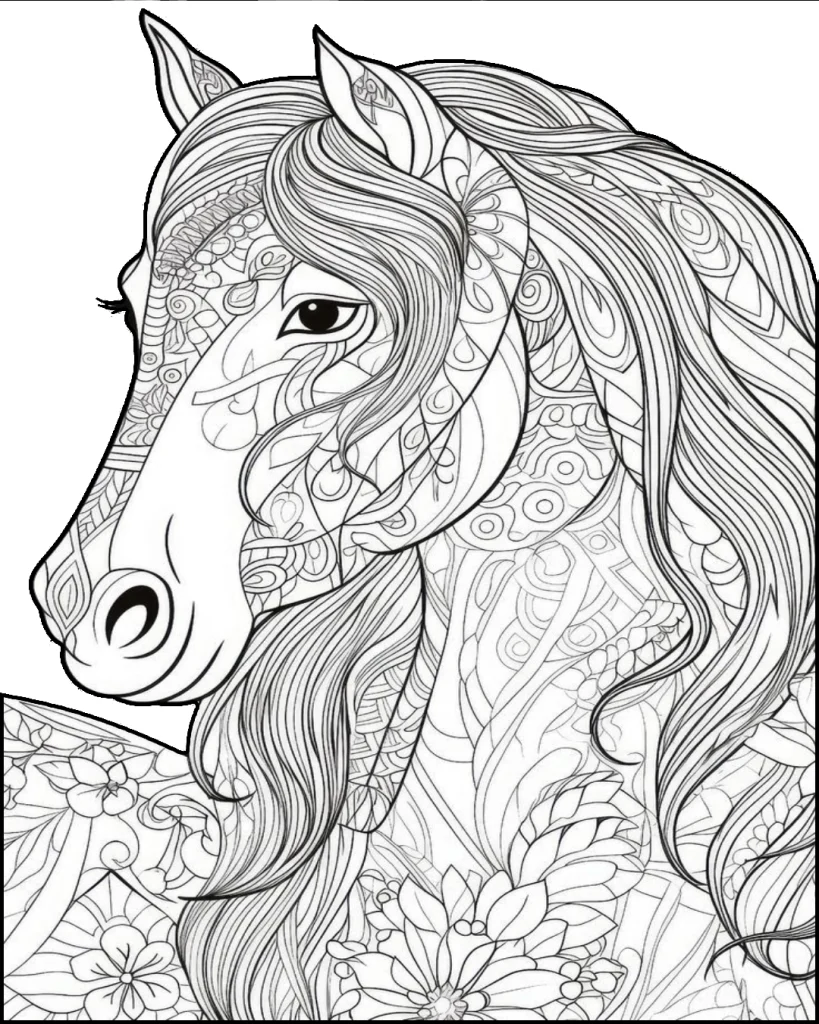 Mandala At Boyama Sayfası, sakinleştirici çizgileriyle her yaşa uygun mandala boyama at çalışması sunar. Kolay ve keyifli bir etkinliktir.