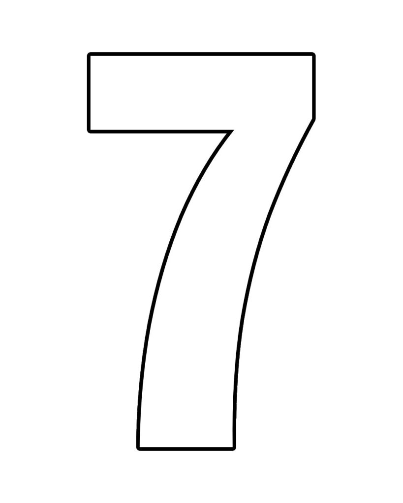 7 rakamı boyama sayfası, okul öncesi çocukların rahatça renklendirebileceği sade bir çalışma sunar. 7 rakamı okul öncesi boyama için ideal bir seçimdir.
