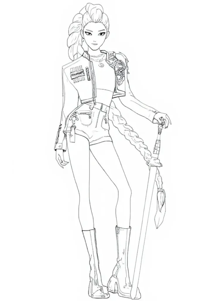 Huntrix boyama sayfası, çocuklar için kolay ve eğlenceli bir çizim sunar. Rumi Huntrix boyama arayanlara pratik bir seçenek.