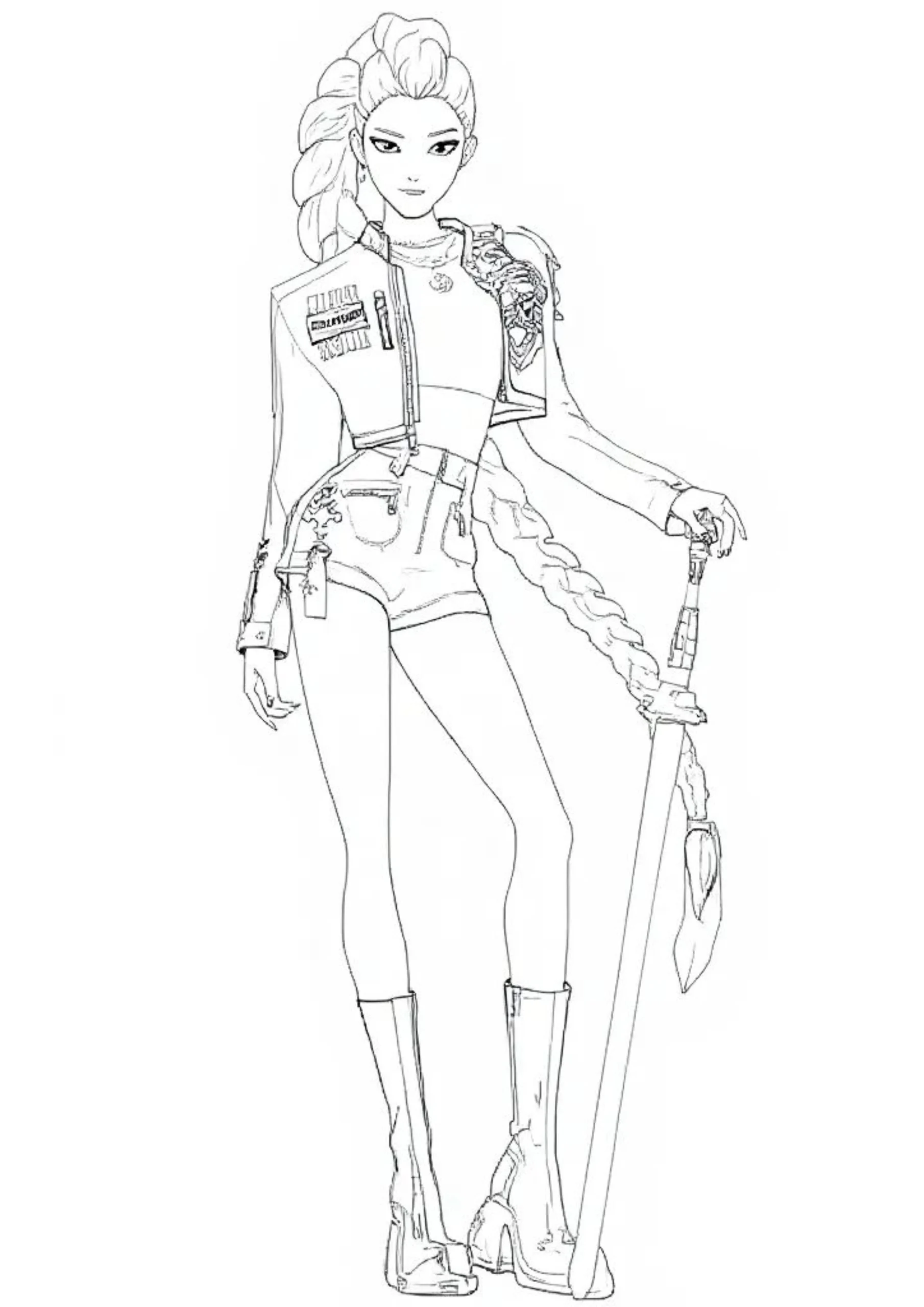 Huntrix boyama sayfası, çocuklar için kolay ve eğlenceli bir çizim sunar. Rumi Huntrix boyama arayanlara pratik bir seçenek.