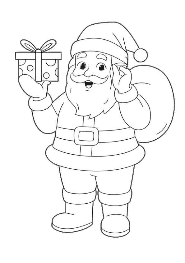 Noel Baba boyama sayfası, çocukların kolayca renklendirebileceği sade bir çizim sunar. Noel Baba resmi boyama için güzel bir seçenek.