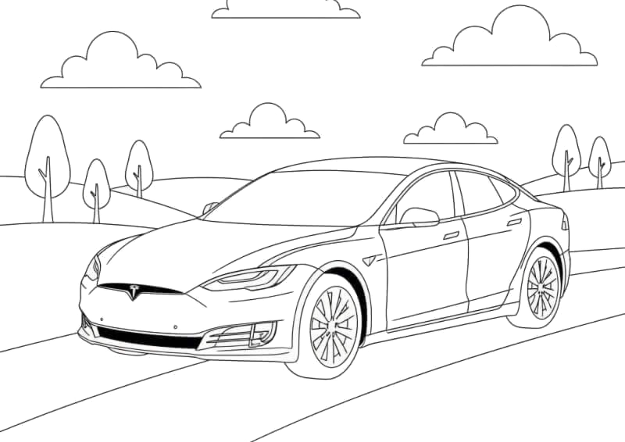 Tesla araba boyama sayfalarıyla kolay ve eğlenceli çizimler. Farklı Tesla boyama resmi ve boyama sayfası seçenekleri bir arada.