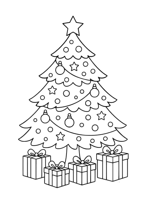 Yılbaşı ağacı boyama sayfası, çocukların keyifle renklendirebileceği sade ve sevimli bir çalışma sunar. Yılbaşı ağacı resmi boyama bu sayfada.