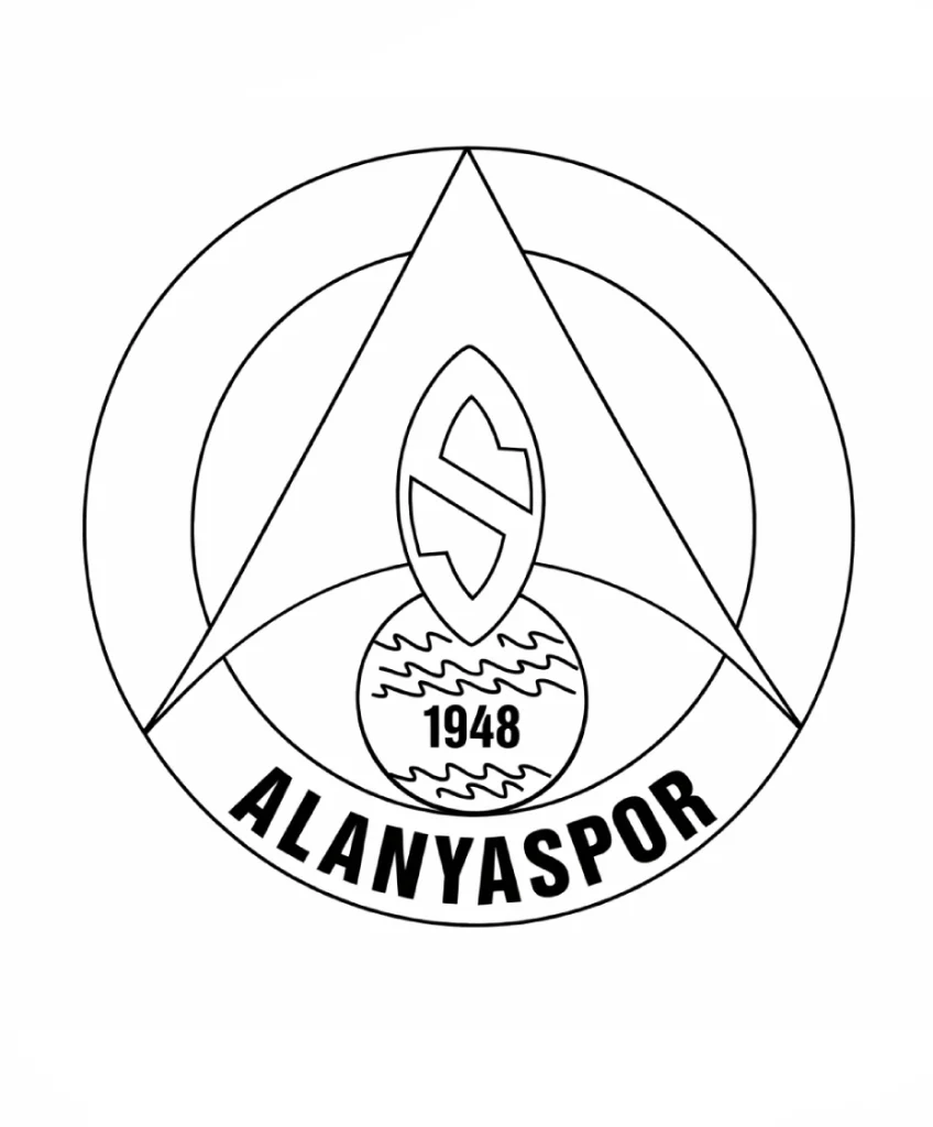 Alanyaspor logo boyama sayfası ile kulüp logosunu eğlenceli şekilde boya. Çocuklar için ücretsiz ve keyifli Alanyaspor boyama etkinliği.