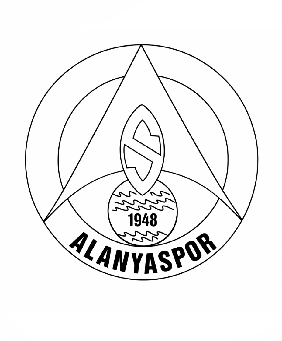 Alanyaspor logo boyama sayfası ile kulüp logosunu eğlenceli şekilde boya. Çocuklar için ücretsiz ve keyifli Alanyaspor boyama etkinliği.