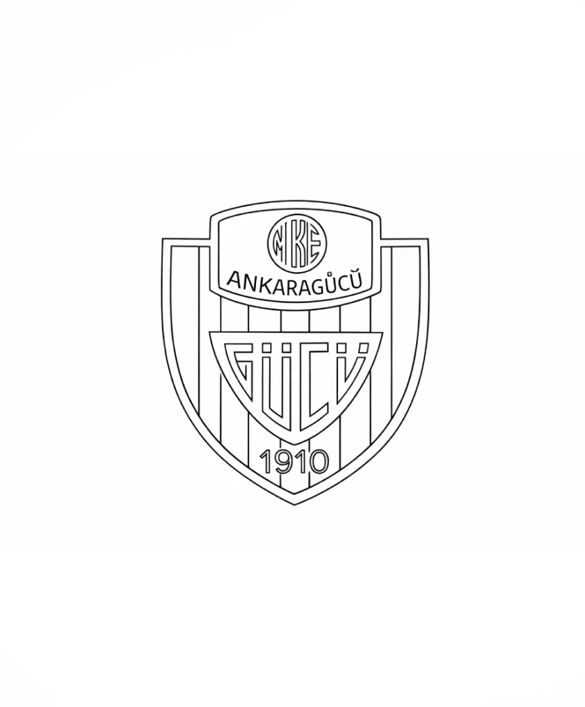 Ankaragücü logo boyama sayfası ile kulüp logosunu eğlenceli şekilde boya. Çocuklar için ücretsiz ve keyifli Ankaragücü boyama sayfası.
