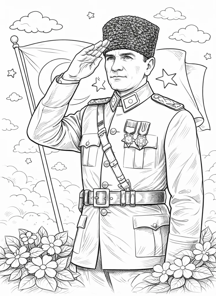 Atatürk resmi boyama ile çocuklar öğrenirken eğlenir. Atatürk boyama resimleri ve sade Atatürk boyama sayfalarını keşfedin.