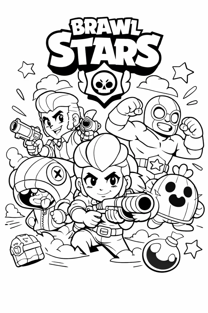 Brawl Stars boyama sayfası ile çocuklar sevdikleri karakterleri renklendirir. Ücretsiz ve yazdırılabilir Brawl Stars resmi boyama içeriklerini keşfedin.