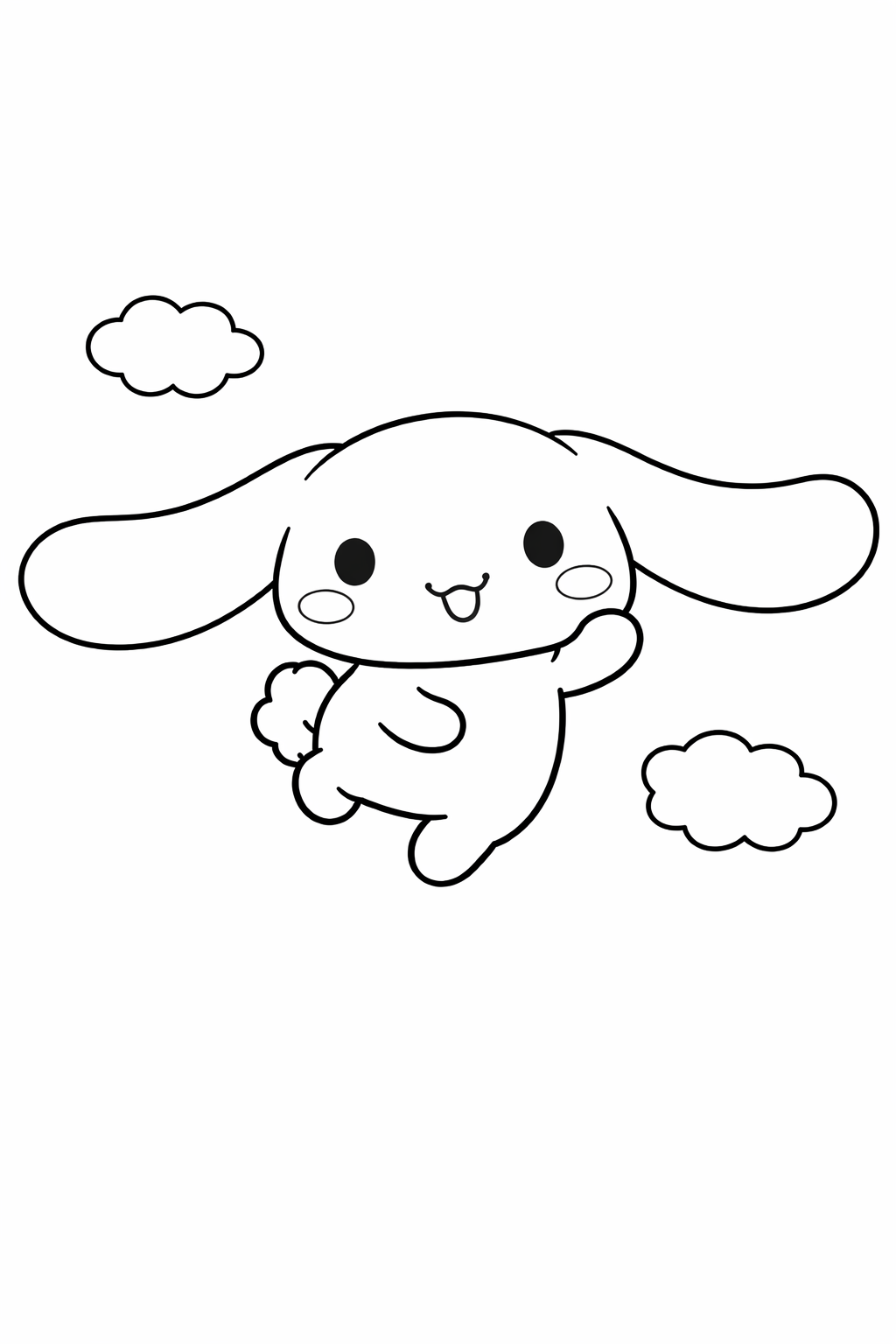 Cinnamoroll boyama sayfası ile çocuklar sevimli karakteri keyifle boyar. Yazdırılabilir Cinnamoroll resmi boyama ve boyama etkinliği.