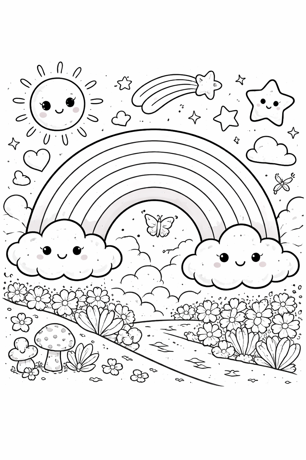 Gökkuşağı boyama sayfası ile çocuklar renkleri keşfeder. Eğlenceli gökkuşağı boyama resmi ve kolay boyama yap etkinlikleri burada.