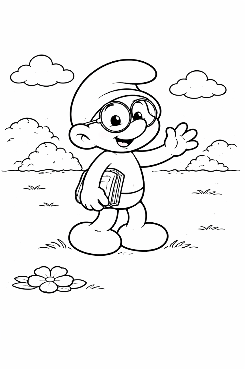 Gözlüklü Şirin boyama sayfası ile çocuklar sevilen karakteri kolayca boyar. Az detaylı, yazdırılabilir gözlüklü şirin boyaması.