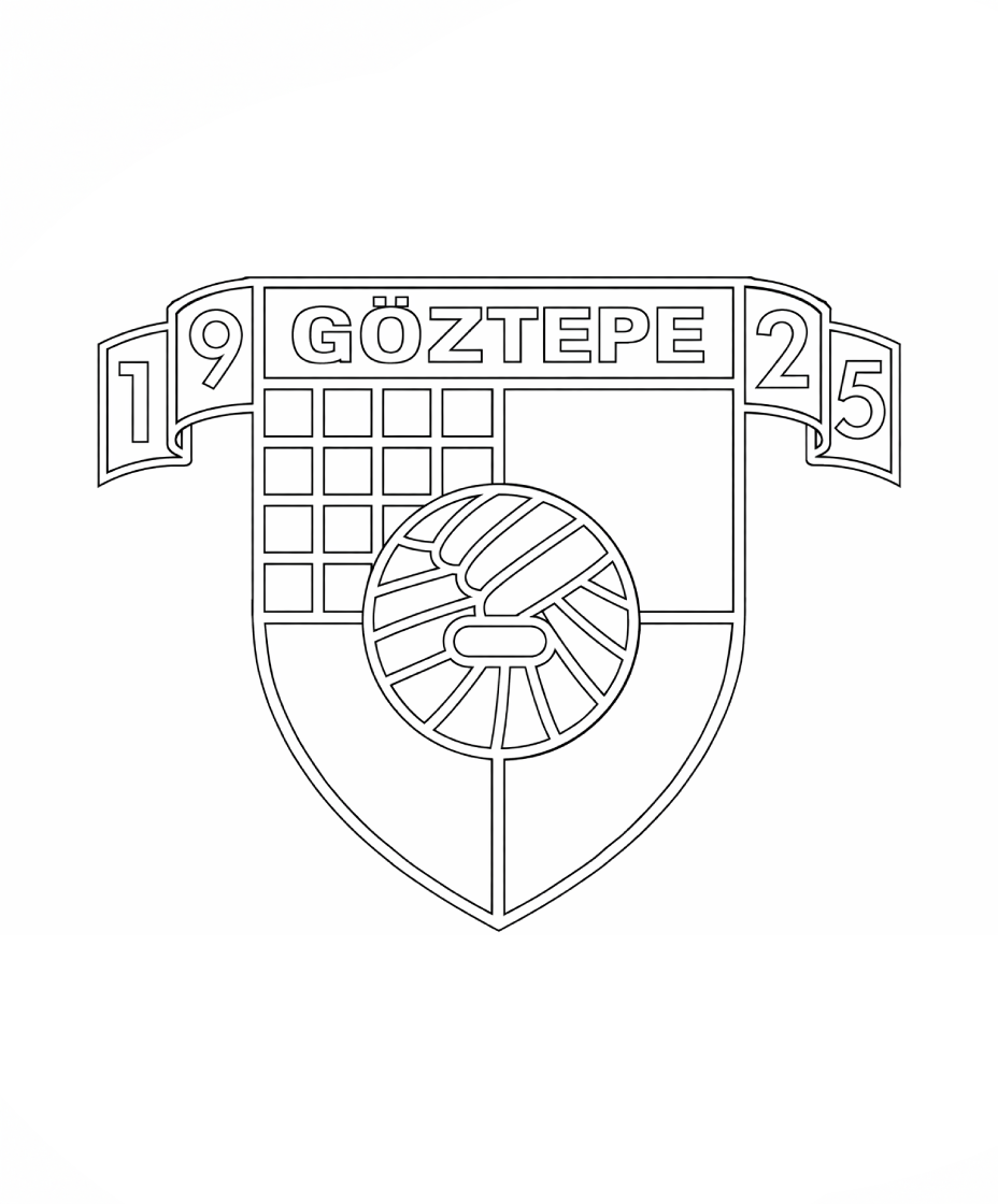 Göztepe logo boyama sayfası ile Göztepe’nin simgesini dilediğin renklerle boya. Çocuklar için eğlenceli ve ücretsiz Göztepe boyama etkinliği.