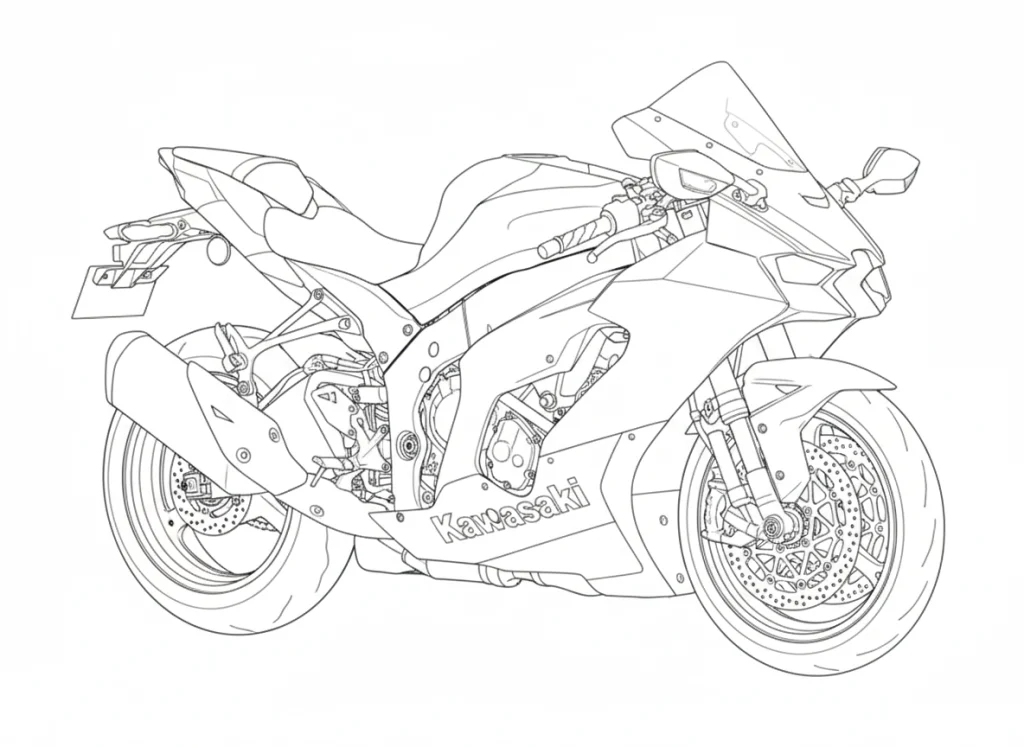 Kawasaki motor boyama sayfası ile çocuklar eğlenir. Motor boyama, motor boyama sayfası ve motor resmi boyama seçeneklerini keşfedin.