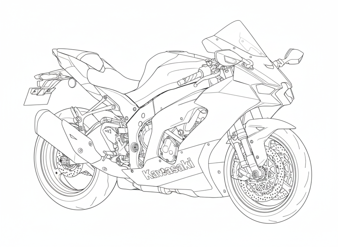 Kawasaki motor boyama sayfası ile çocuklar eğlenir. Motor boyama, motor boyama sayfası ve motor resmi boyama seçeneklerini keşfedin.
