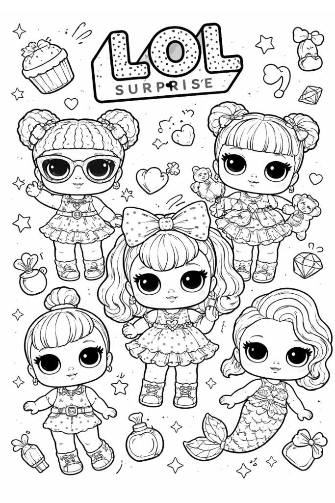 LOL bebek boyama sayfası ile çocuklar sevimli karakterleri renklendirerek eğlenceli vakit geçirir. Ücretsiz ve yazdırılabilir lol bebek boyaması.