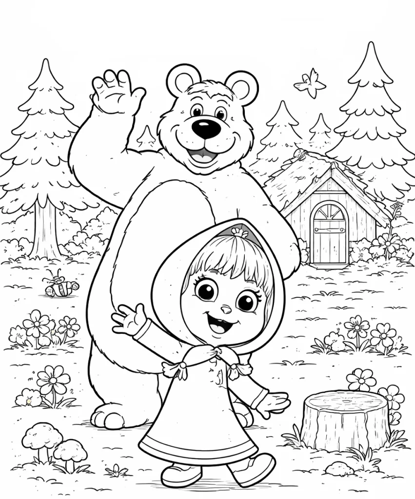 Maşa ile Koca Ayı boyama sayfası ile çocuklar eğlenir. Maşa ile Koca Ayı boyama pdf, yazdırılabilir boyama sayfası ve indir seçeneklerini keşfedin.