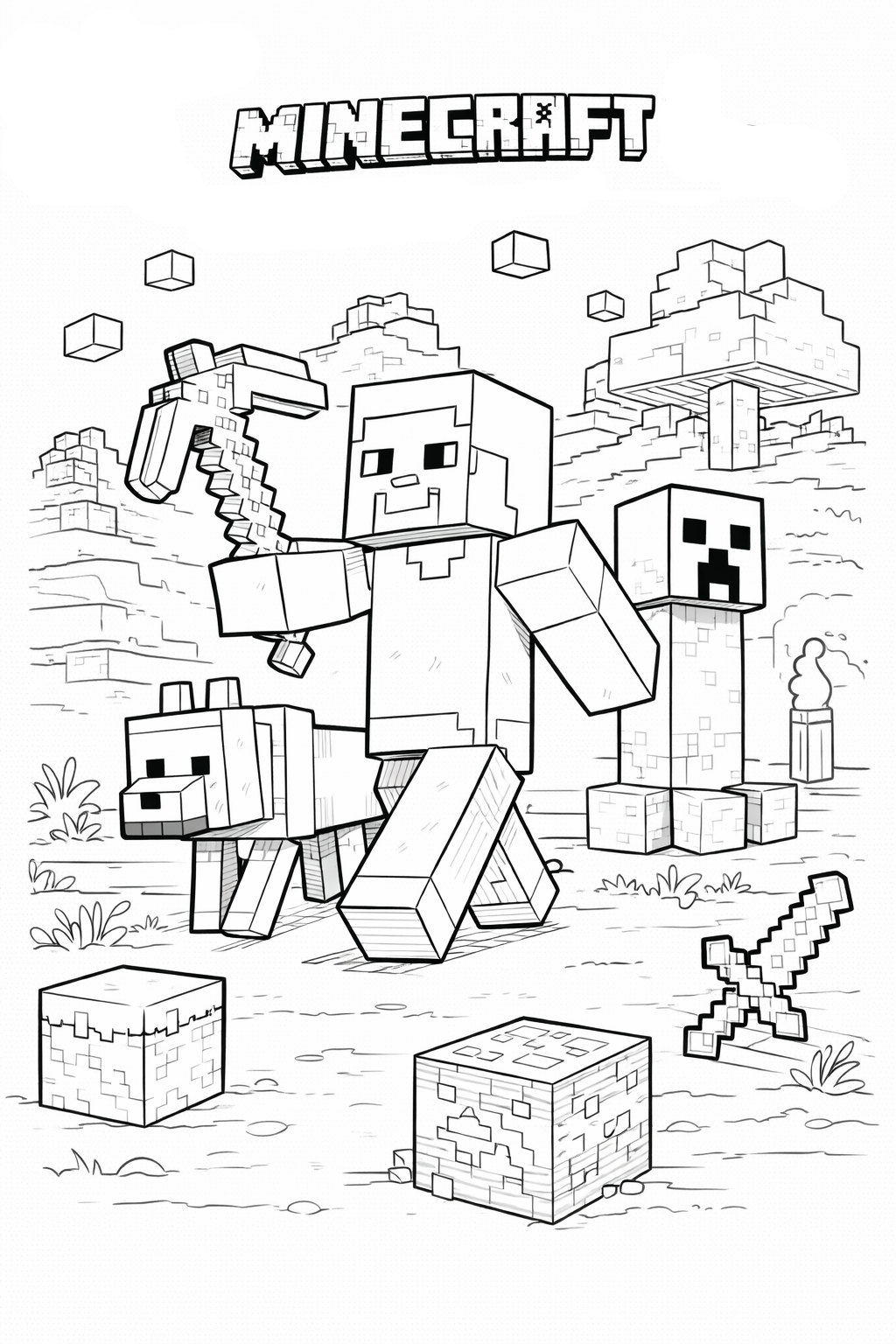 Minecraft boyama sayfası ile çocuklar keyifli vakit geçirir. Minecraft boyama, Minecraft boyama resimleri ve eğlenceli Minecraft boyamaları keşfedin.