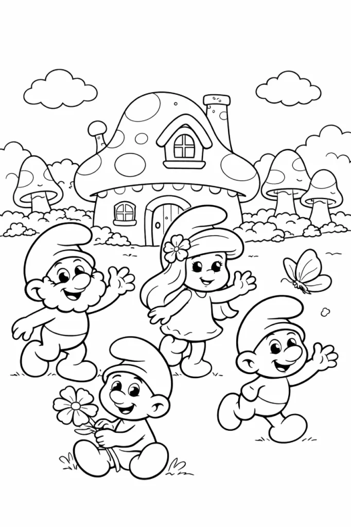 Şirinler boyama sayfası ile çocuklar sevimli Şirinler’i kolayca boyar. Az detaylı, yazdırılabilir şirinler resmi boyama. 🎨💙