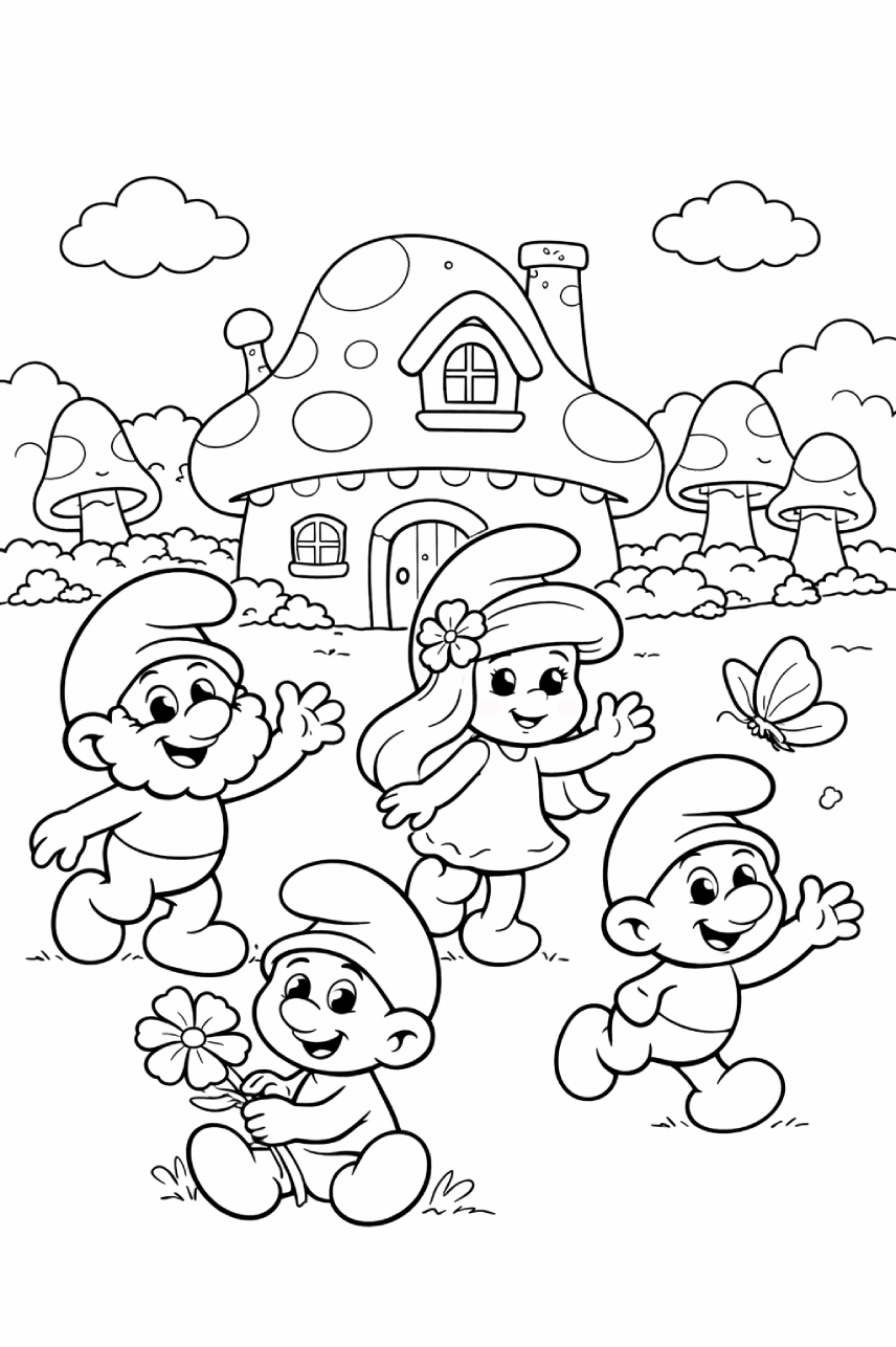 Şirinler boyama sayfası ile çocuklar sevimli Şirinler’i kolayca boyar. Az detaylı, yazdırılabilir şirinler resmi boyama. 🎨💙