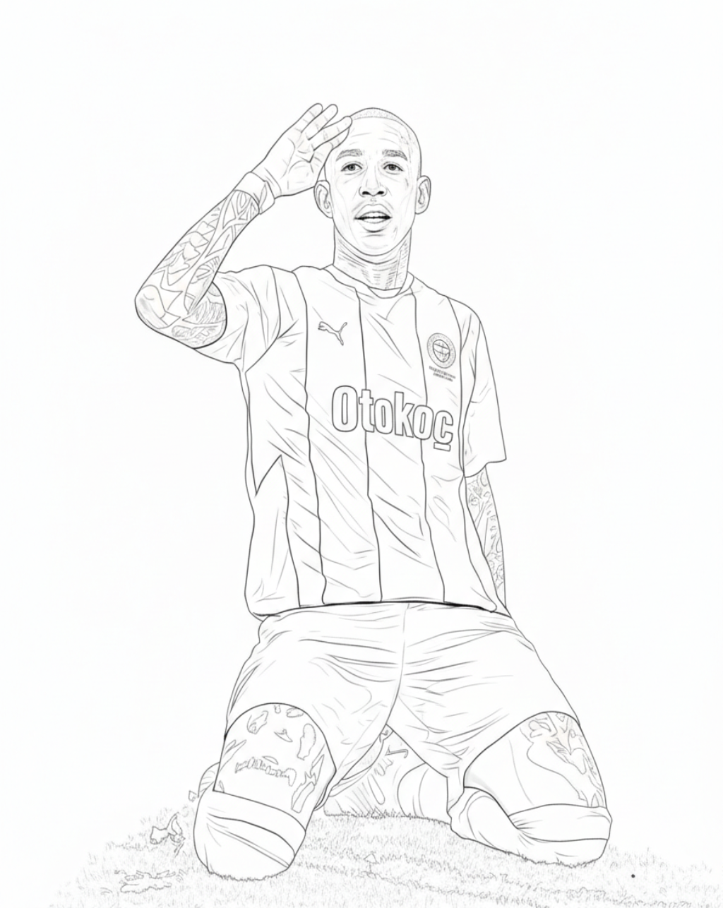 Talisca boyama sayfası, futbolu seven çocuklar için eğlenceli bir boyama etkinliğidir. Talisca boyama resmini ücretsiz indirip yazdırabilirsiniz.