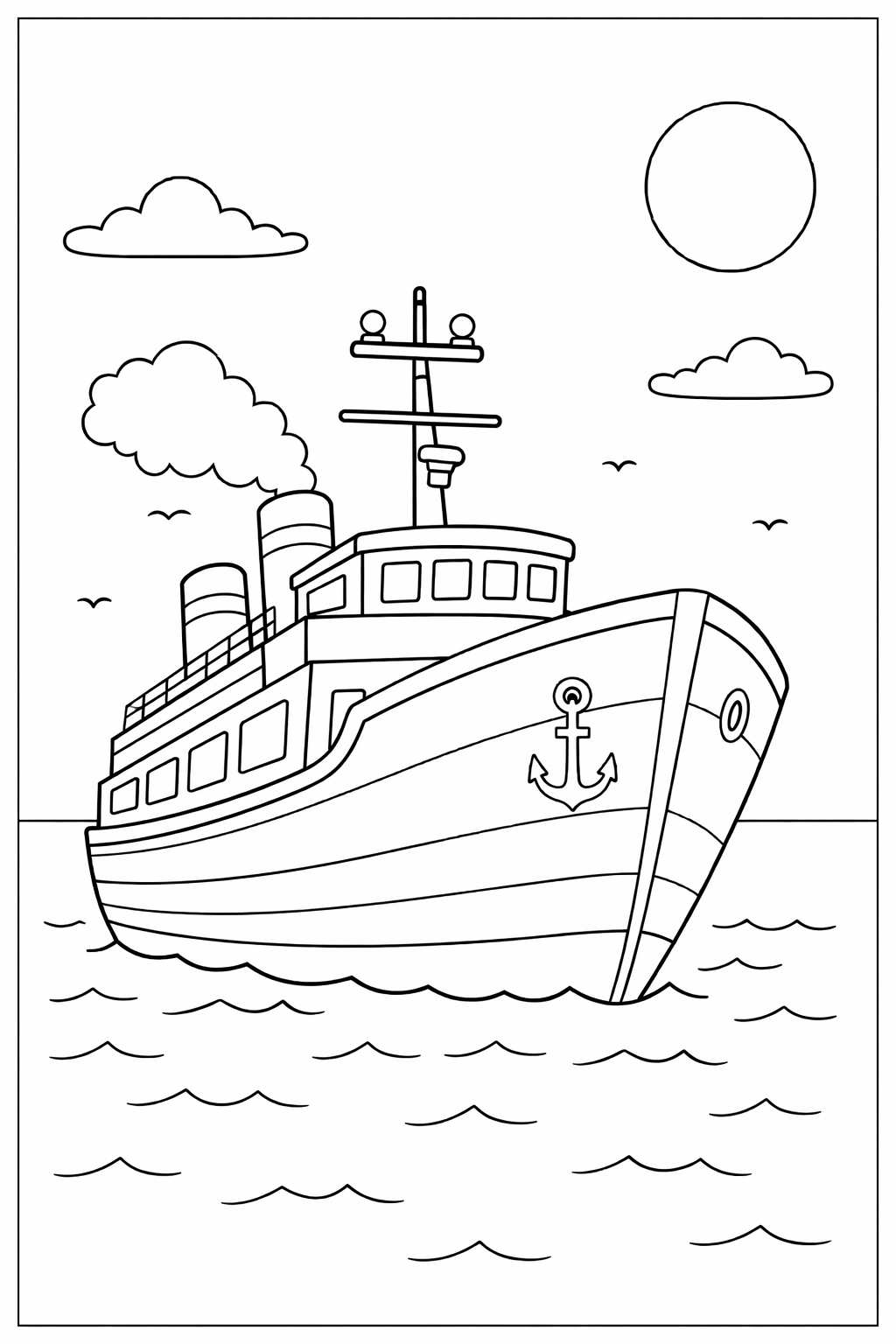 Gemi boyama sayfası ile çocuklar deniz temalı keyifli bir etkinlik yapabilir. Detaylı gemi boyaması seçin, gemi boyama pdf indirip hemen yazdırın.