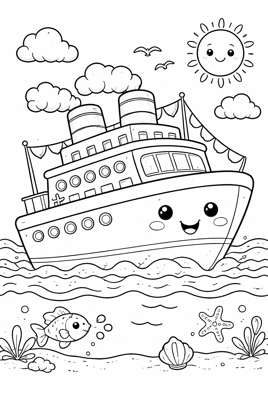 Gemi Boyama ile çocuklar için eğlenceli bir boyama etkinliği hazırlayın. Gemi boyama pdf indir, yaratıcı gemi boyaması ile hemen başlayın.