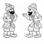 Hacivat ile Karagöz boyama sayfası ile ramazan boyama etkinlikleri. Hacivat Karagöz Boyama PDF çıktısı, çocuklar için eğlenceli boyama etkinliği.