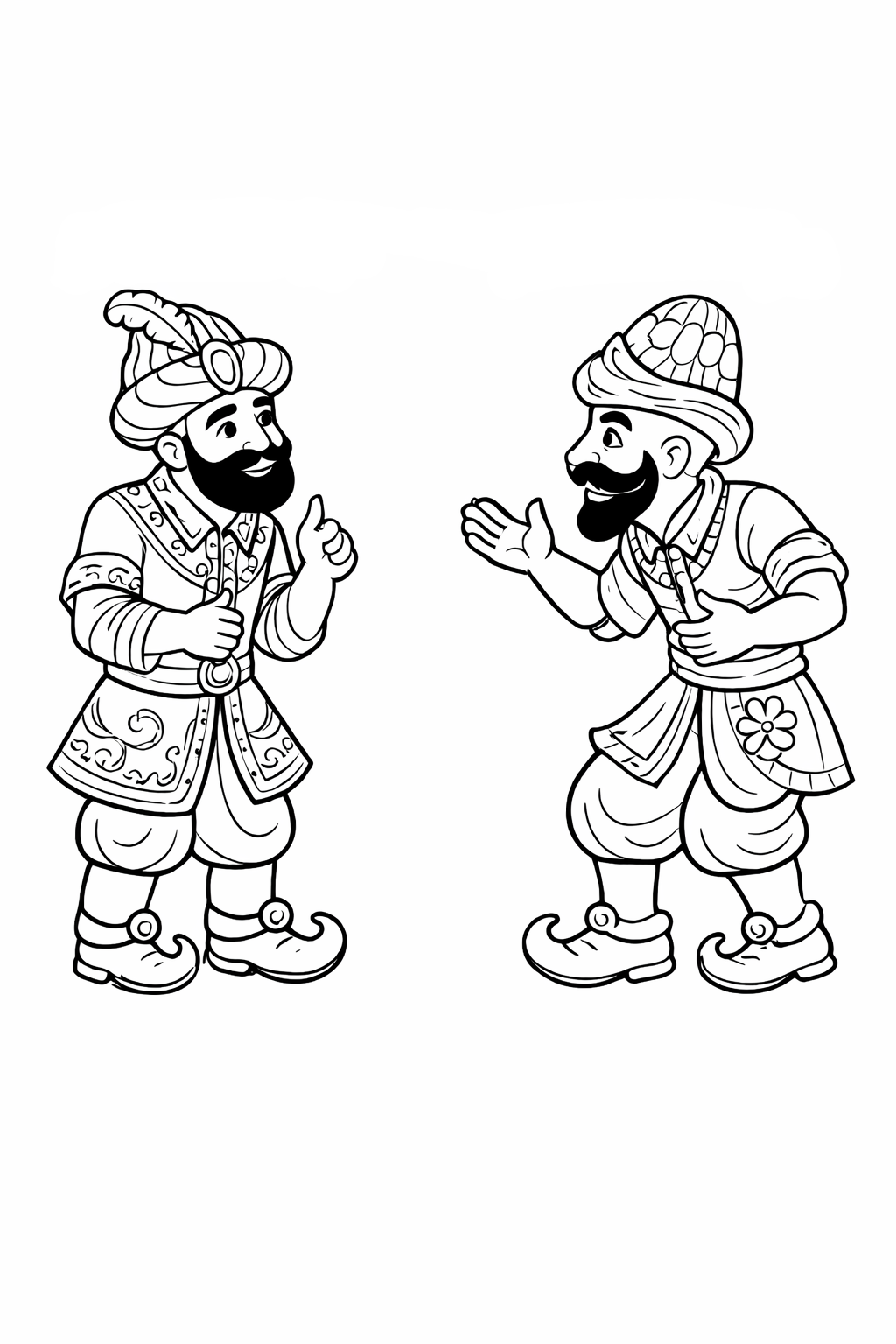 Hacivat ile Karagöz boyama sayfası ile ramazan boyama etkinlikleri. Hacivat Karagöz Boyama PDF çıktısı, çocuklar için eğlenceli boyama etkinliği.