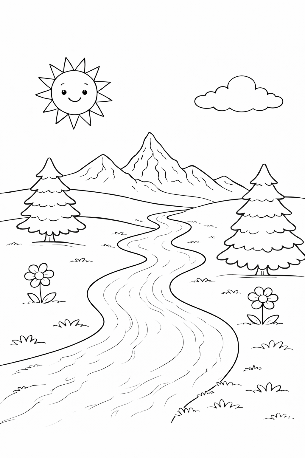 Manzara boyama sayfası ile doğayı renklendir. Ücretsiz manzara boyama pdf indir, çocuklar ve yetişkinler için keyifli aktivite.
