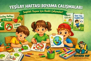 Yeşilay Haftası etkinlikleri ile çocuklara sağlıklı yaşam bilinci kazandırın. Yeşilay Haftası boyama etkinlikleri ile bunu eğlenceli hale getirin.