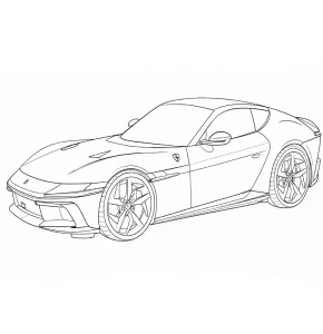 Ferrari Araba Boyama Sayfası