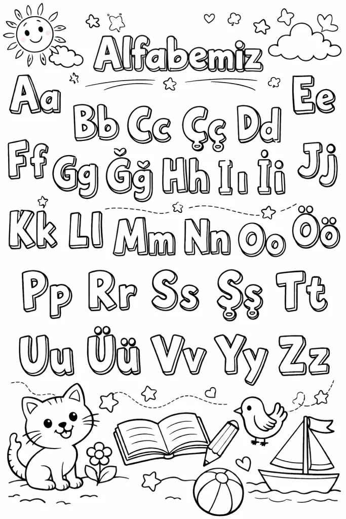 Harf Boyama Sayfası ile 29 harf boyama etkinliği ve harf boyama PDF içeriklerini keşfedin. 1. sınıf için ücretsiz ve yazdırılabilir sayfalar indirin.