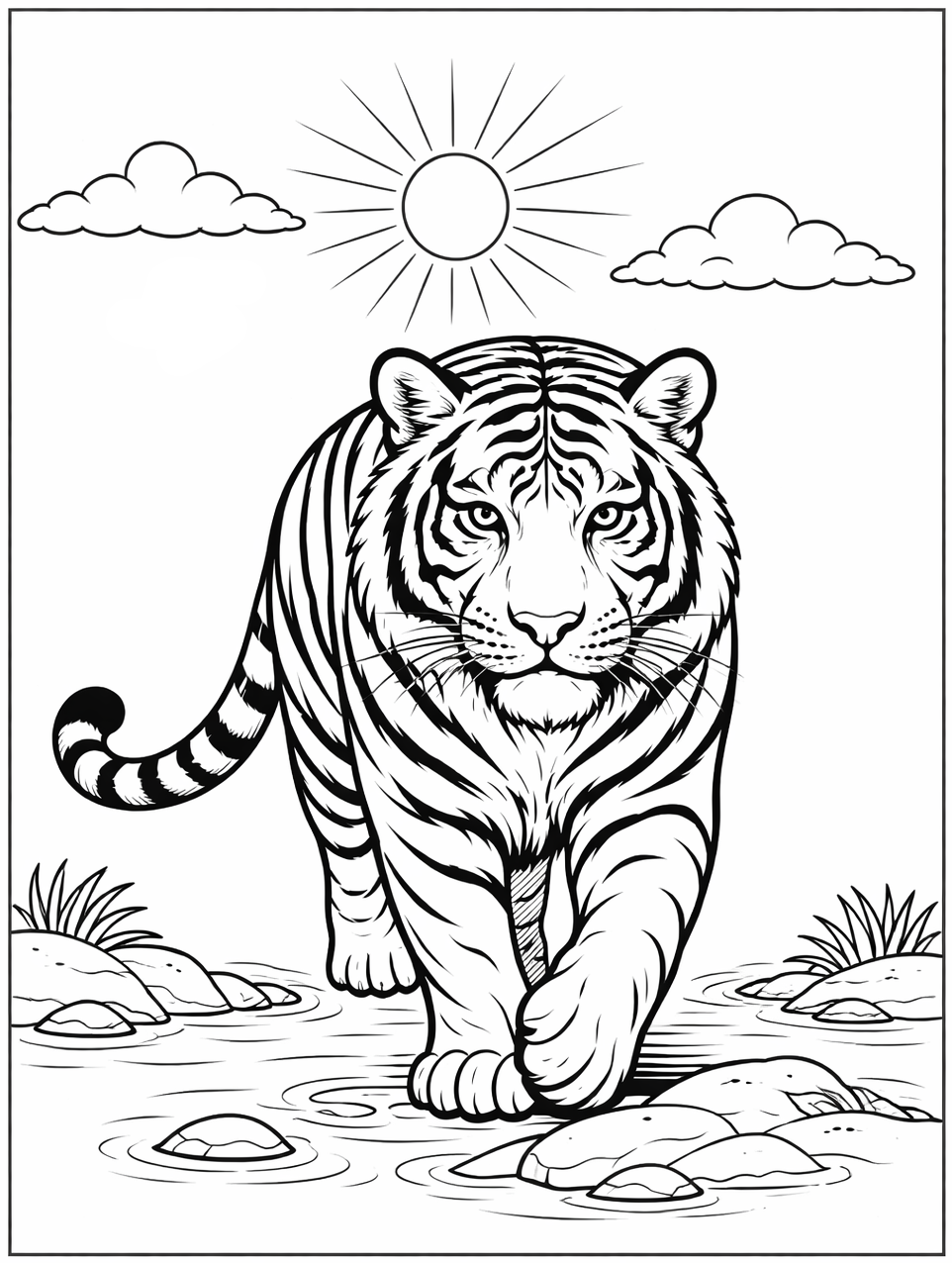 Kaplan Boyama Sayfası’nda yer alan kaplan boyama görselini keşfedin. Kaplan resmi boyama çalışmasını ücretsiz indirip yazdırabilirsiniz.