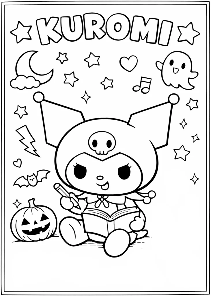 Kuromi Boyama Sayfası’ndaki çizimi keşfedin. Kuromi boyama kolay çizim için Kuromi boyama pdf sayfasını indirip yazdırabilirsiniz.