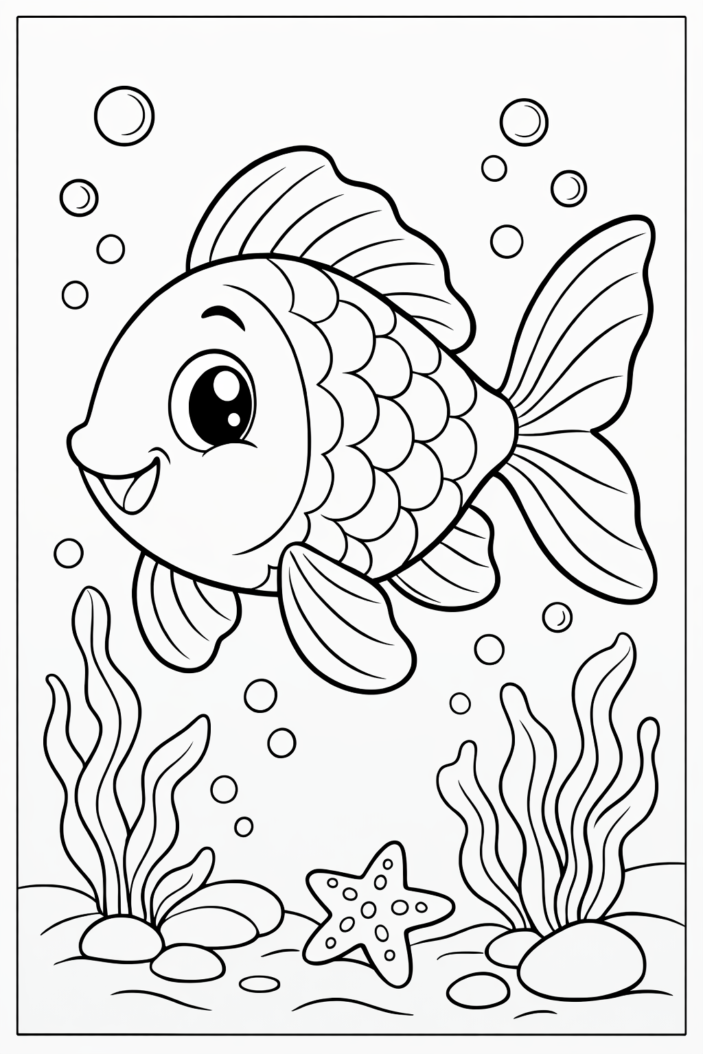 Sevimli balık boyama sayfasında yer alan balık boyama çizimini keşfedin. Balık boyama PDF içeriğini indirip basit balık boyama sayfasını yazdırın.