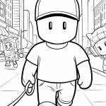 Stumble Guys Boyama sayfasında yer alan karakter çizimini keşfedin. Stumble Guys boyama resimlerini PDF olarak indirip kolayca yazdırabilirsiniz.