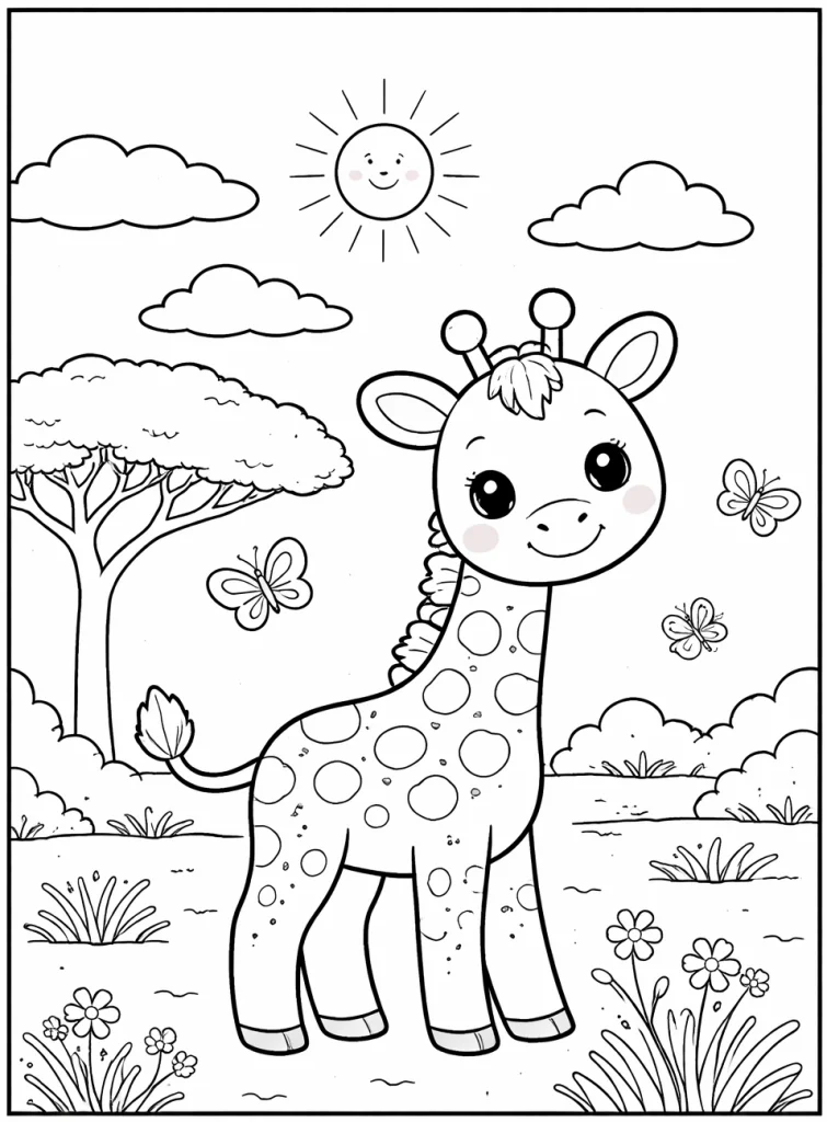 Zürafa boyama sayfası ile ücretsiz Zürafa Boyama PDF indir, yazdırılabilir zürafa boyamaları ve zürafa kolay çizimi seçeneklerini keşfet.