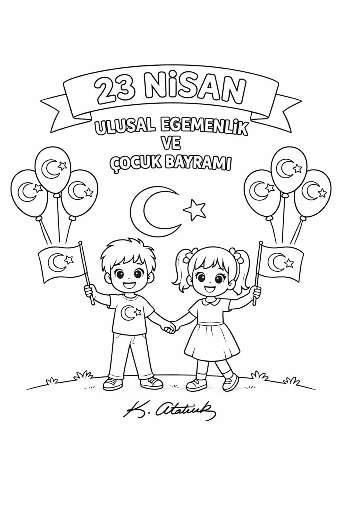 23 Nisan Boyama Etkinlik - Boyama Yap