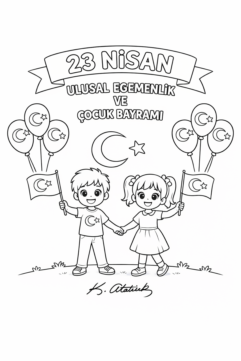 23 Nisan Boyama Etkinlik - Boyama Yap