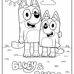 Bluey ve Bingo boyama sayfası PDF olarak ücretsiz! Bluey Bingo boyama çalışmalarını hemen indir, A4'e yazdır ve renklendir.
