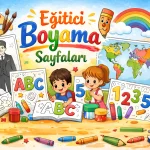 Eğitici boyama sayfaları ile çocuklar eğlenerek öğrenir! 1. sınıf, Atatürk, harf, rakam, sayı ve dünya haritası boyama içerikleri burada.