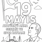 19 Mayıs boyama sayfası yazdır