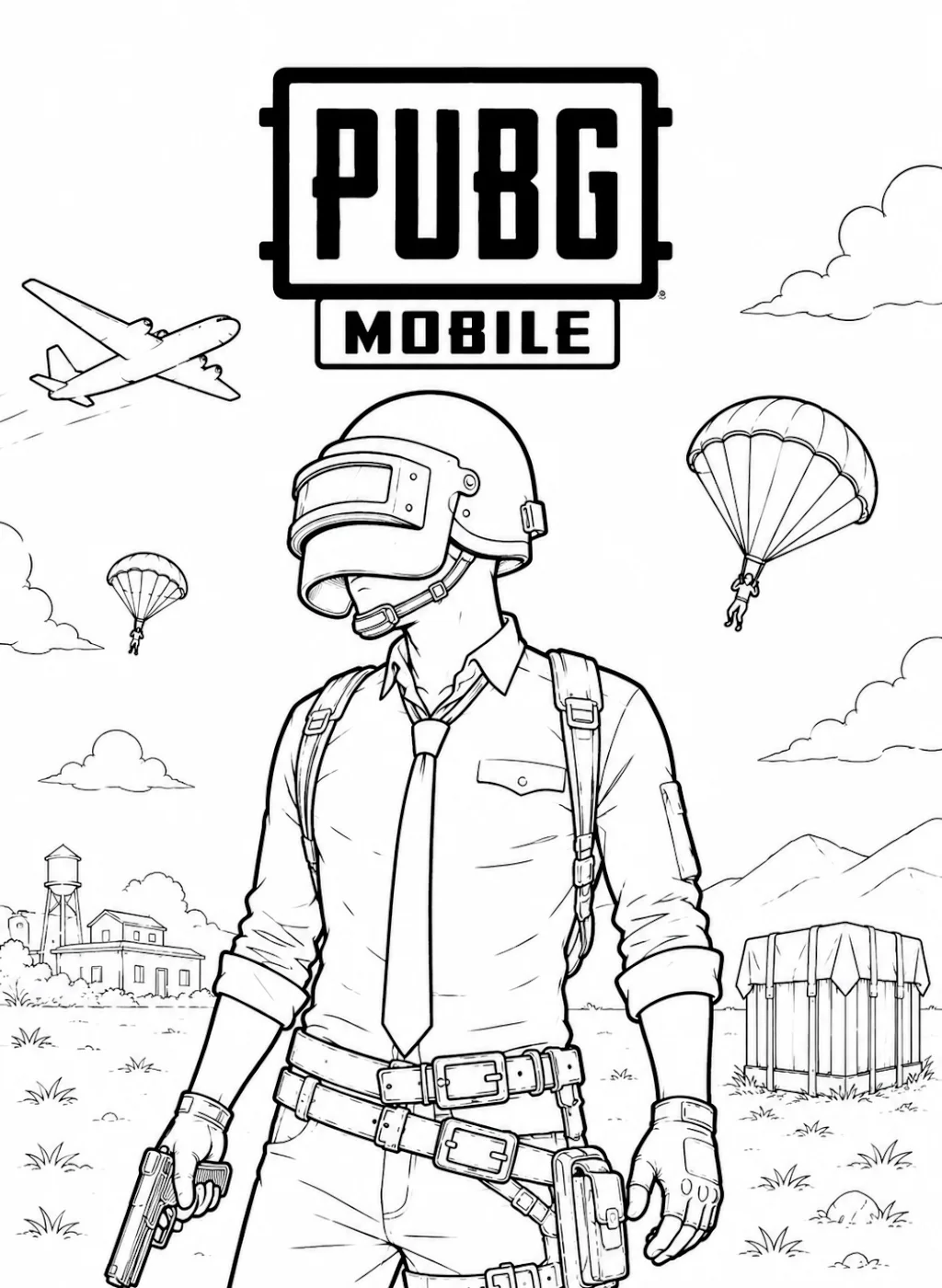 yazdırılabilir pubg mobile boyama sayfası