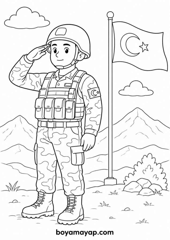 asker boyama sayfası yazdır