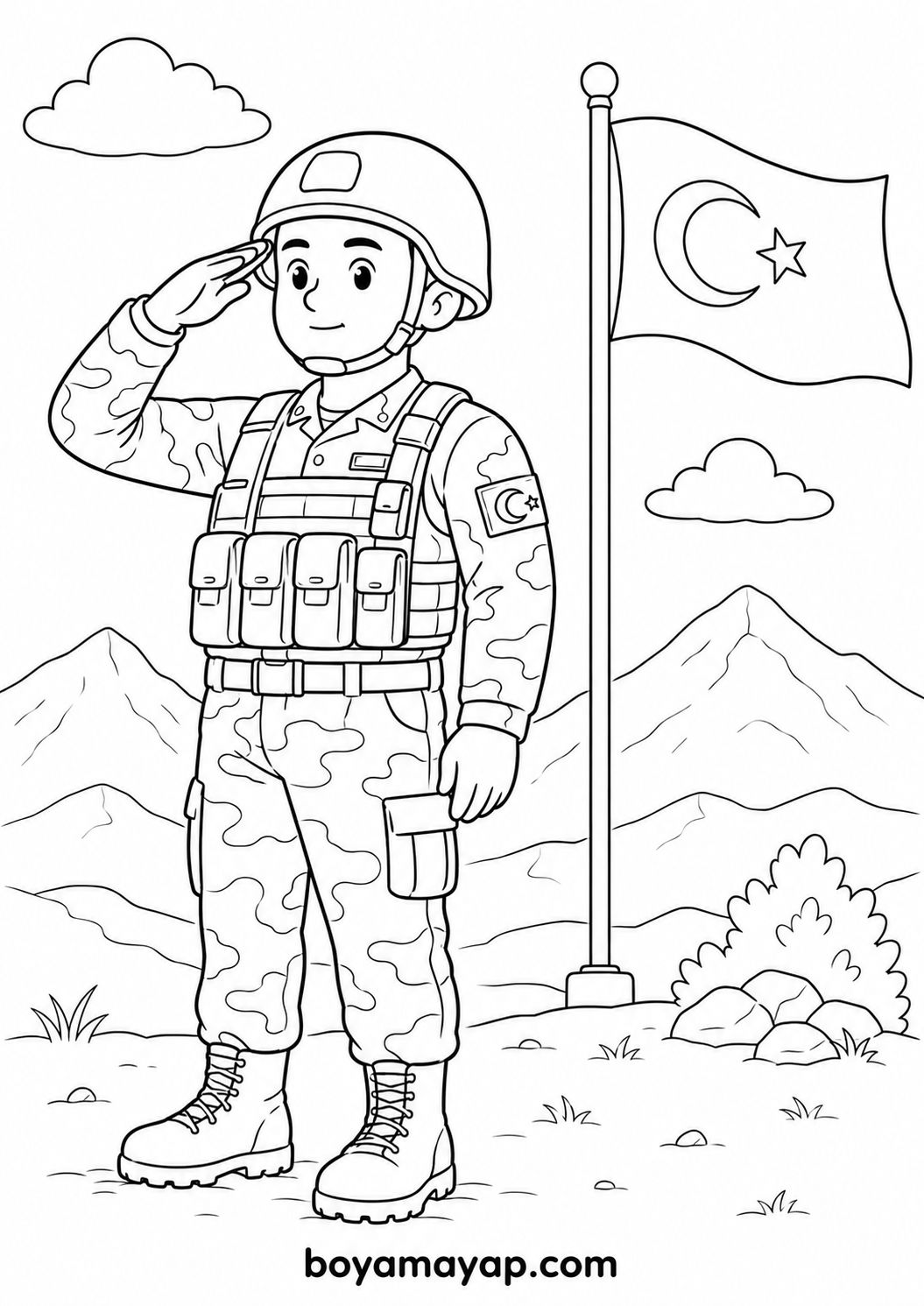 asker boyama sayfası yazdır