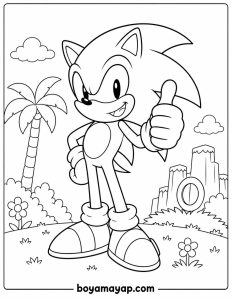 Gülümseyen Sonic Boyama