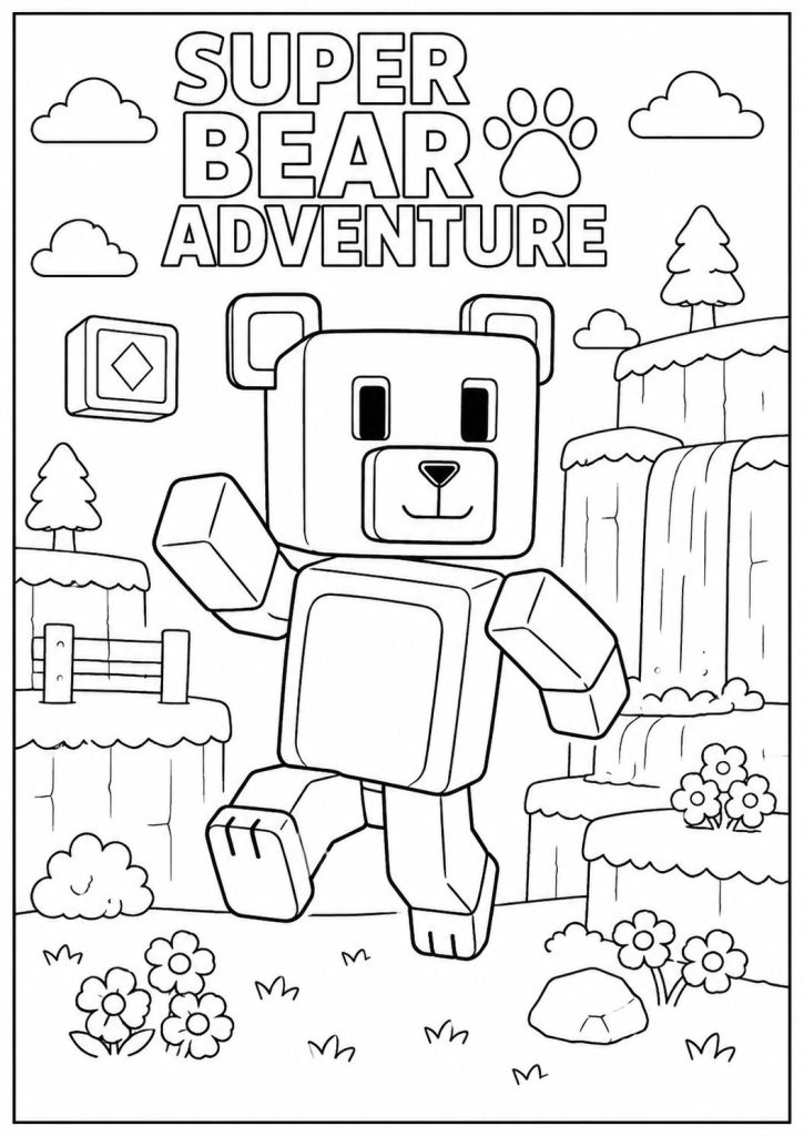 super bear adventure boyama sayfası