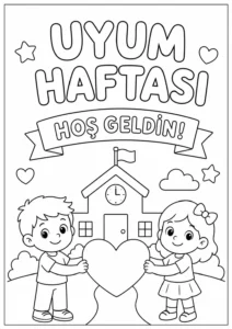 Uyum Haftası Boyama Sayfası