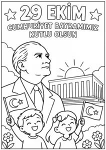29 Ekim Atatürk Boyama