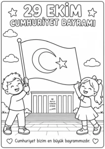 29 Ekim Bayrak Boyama